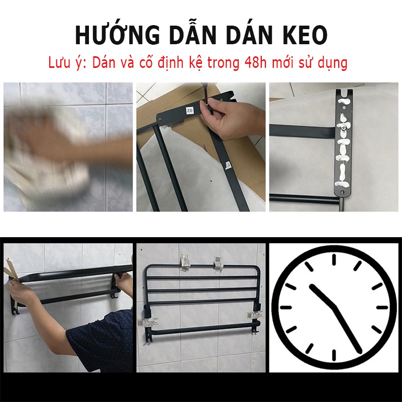 Giá treo khăn nhà tắm sơn tĩnh điện dán tường,khoan tường tiện lợi