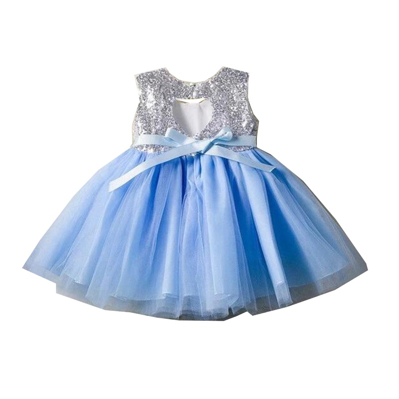 Đầm Công Chúa Không Tay Phối Ren Và Kim Sa Lấp Lánh Cho Bé Gái