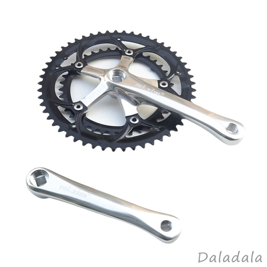 Single Speed Crankset 39T-53T 165mm Crankarms 130 BCD Folding Road Bike Crankset fit for Track Road Bicycle Fixed Gear  (Square Taper)