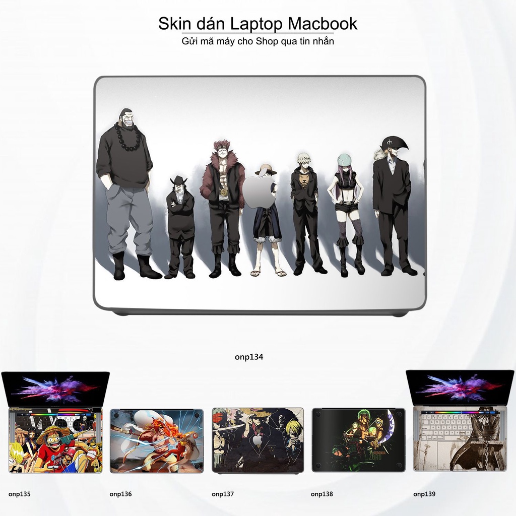 Skin dán Macbook mẫu One Piece (đã cắt sẵn, inbox mã máy cho shop)