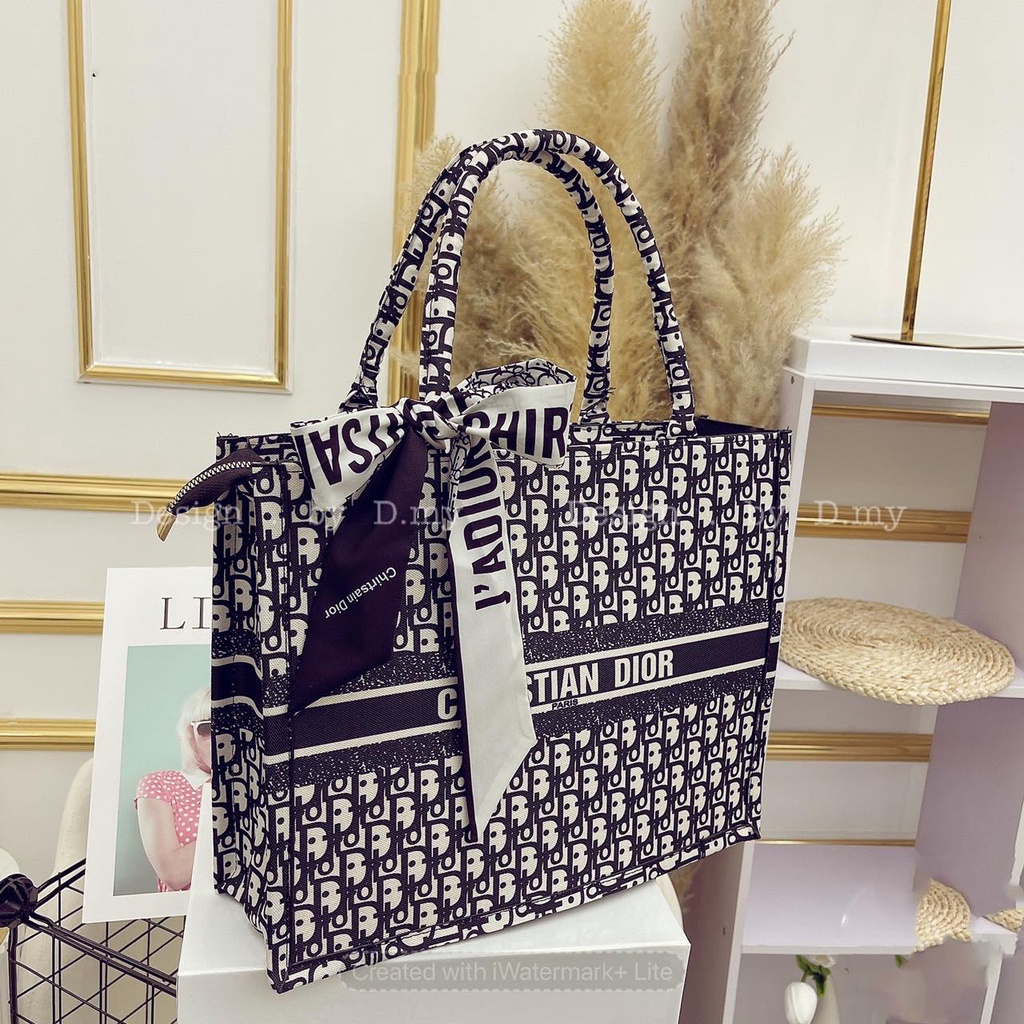 Túi Xách Nữ Công Sở- Giỏ xách họa tiết thổ Cẩm-Dior-Kèm khăn ❣ ❣Để được laptop