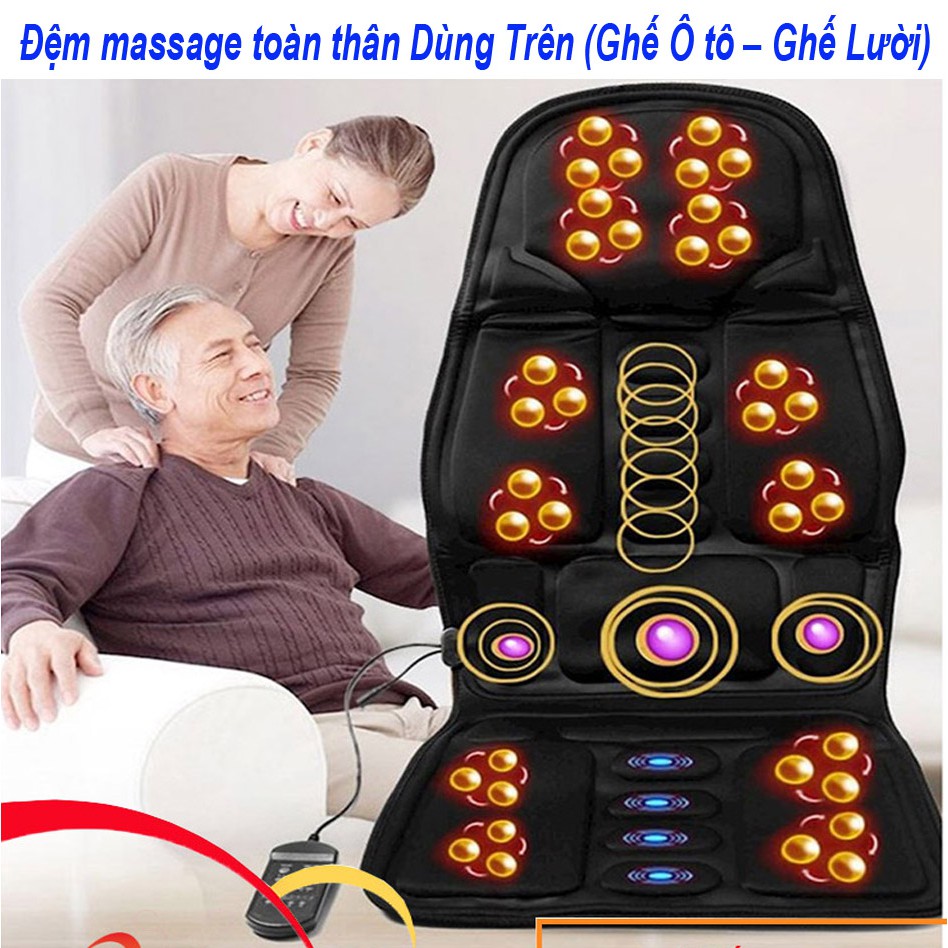 [Nệm] Đệm ghế massage toàn thân ( Dùng được trên ô tô và mọi vị trí ngồi )