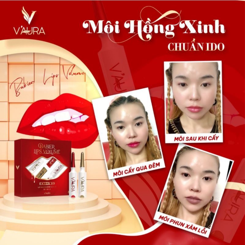 SALE *** Combo Tinh chất Cấy hồng môi Babier Lip Volum