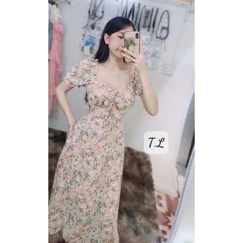 Váy hoa cup ngực dáng dài có đệm ngực | BigBuy360 - bigbuy360.vn