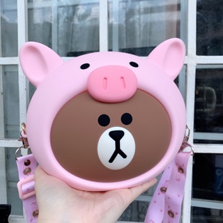 Túi Đầu Heo Q'uncle - Gấu Brown LINE đeo chéo