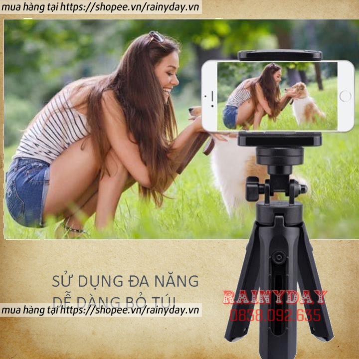 Chân đỡ điện thoại, tripod mini để kẹp điện thoại máy ảnh 3 chân livestream quay phim video chụp ảnh