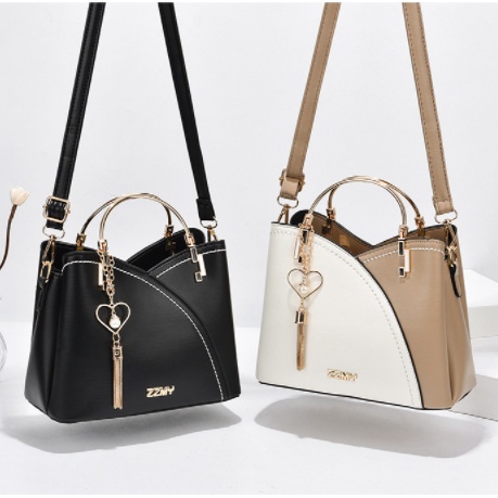 Hàng Có Sẵn QiDong beg Túi Đeo Chéo Vai Phối Màu Sắc Thời Trang Dành Cho Nữ