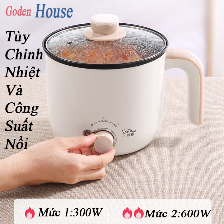 Nồi điện đa năng GODENHOUSE, nồi điện mini hình cốc cao cấp - bảo hành 1 năm.