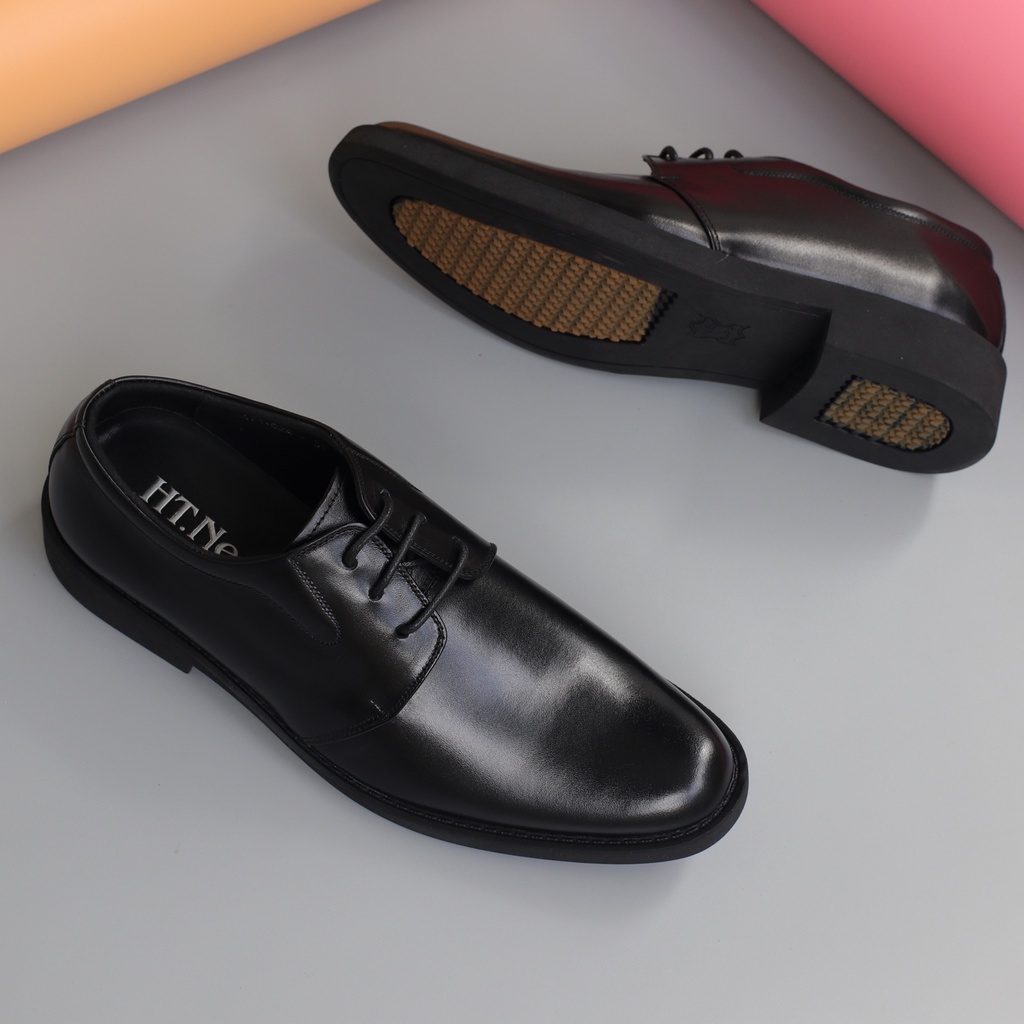 Giày tây buộc dây da bò mũi tròn - HT.NeO2412