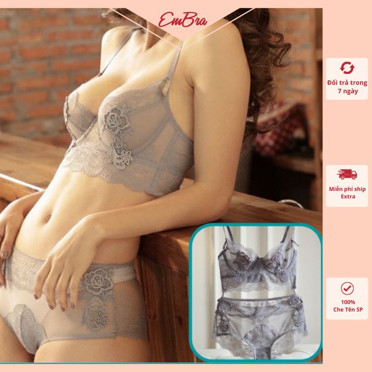 Bộ Đồ Lót Charm Hoa Hồng Cao Cấp Mã EBB30