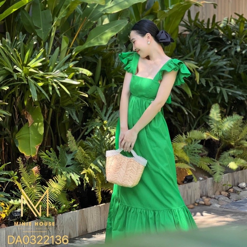 Đầm maxi cánh tiên cut eo nơ lưng siêu sang chảnh sẵn 4 màu kèm ảnh thật