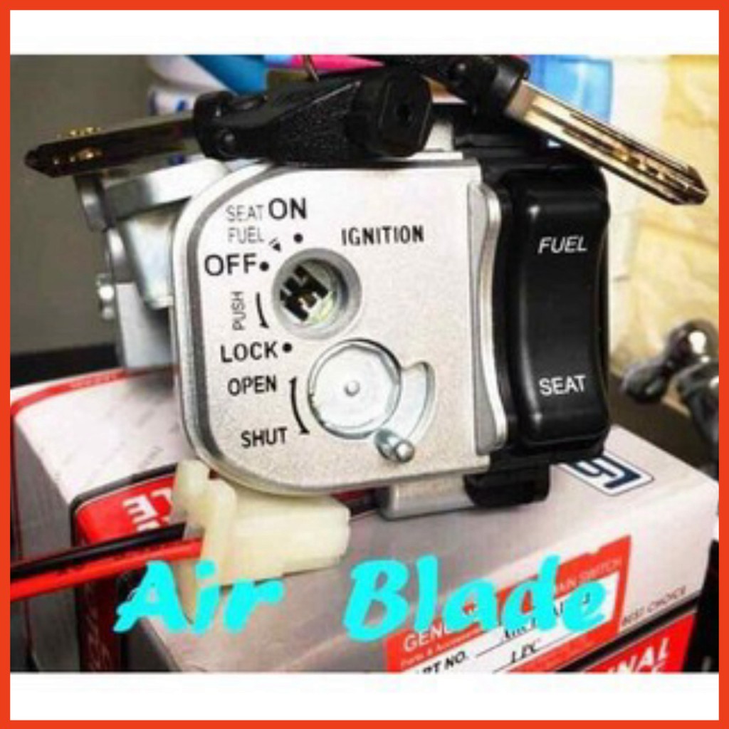 (Giá Rẻ Vô Địch ) Bộ Ổ Khóa Air Blade 110cc 2007 - 2011 6 Cạnh (xe máy AirBlade Ab110 Honda điện điện) Sensei-Store