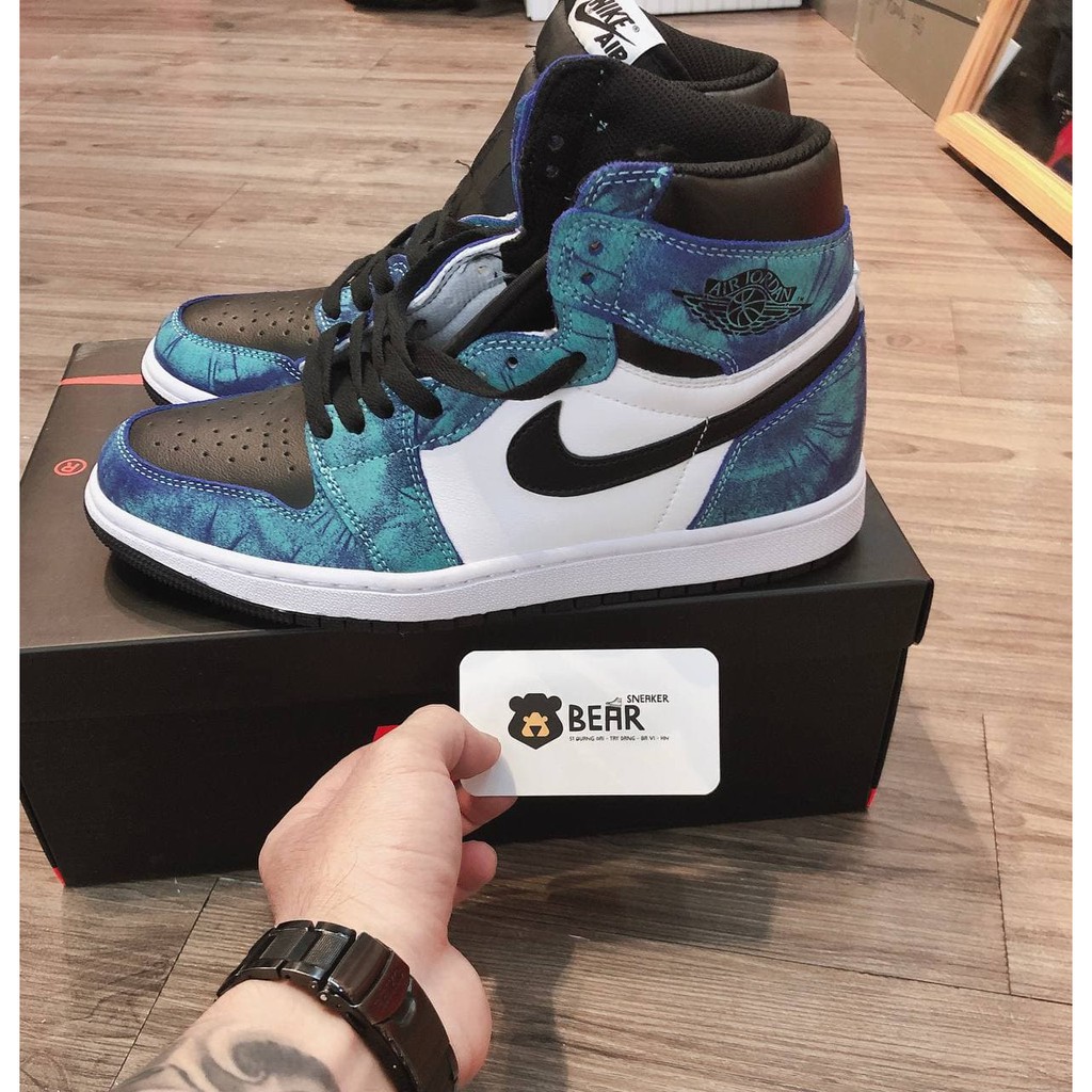 Giày thể thao Jordan 1 loang tie dye bản SC [BIG SALE + FULL BOX BILL + PHỤ KIỆN] Da thật - full size nam nữ