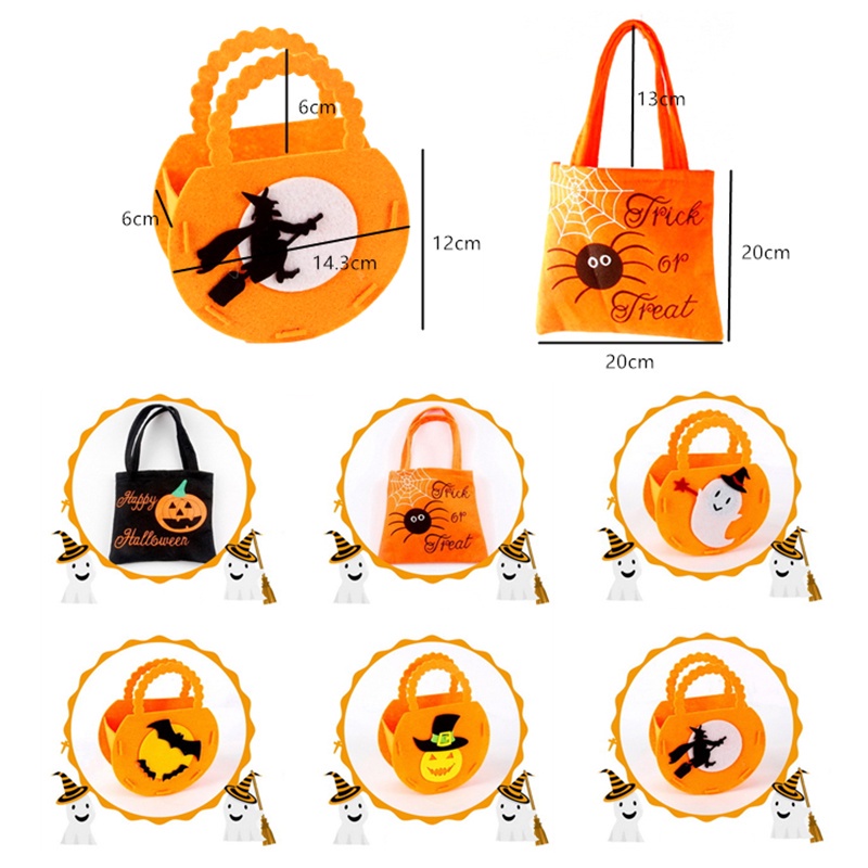 1Pc Halloween Loot Party Pumpkin Trick or Treat Tote stunninging