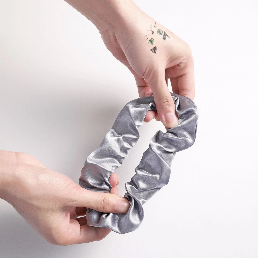 Bộ 6 dây buộc tóc lụa satin co giãn nhiều màu sắc phong cách Hàn Quốc đơn giản thanh lịch dành cho nữ