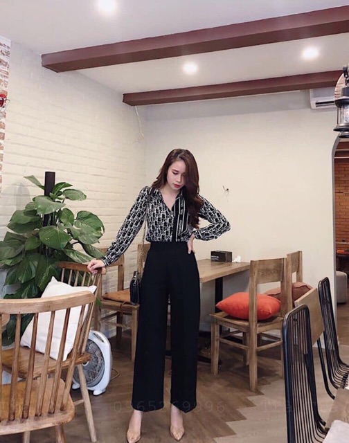 Quần Culottes dài khóa sườn siêu sang hàng VNXK, ống suông may kỹ