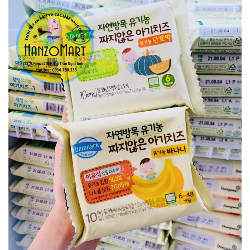 Phô mai tách muối hữu cơ Hàn Quốc vị bí đỏ - chuối - nguyên vị