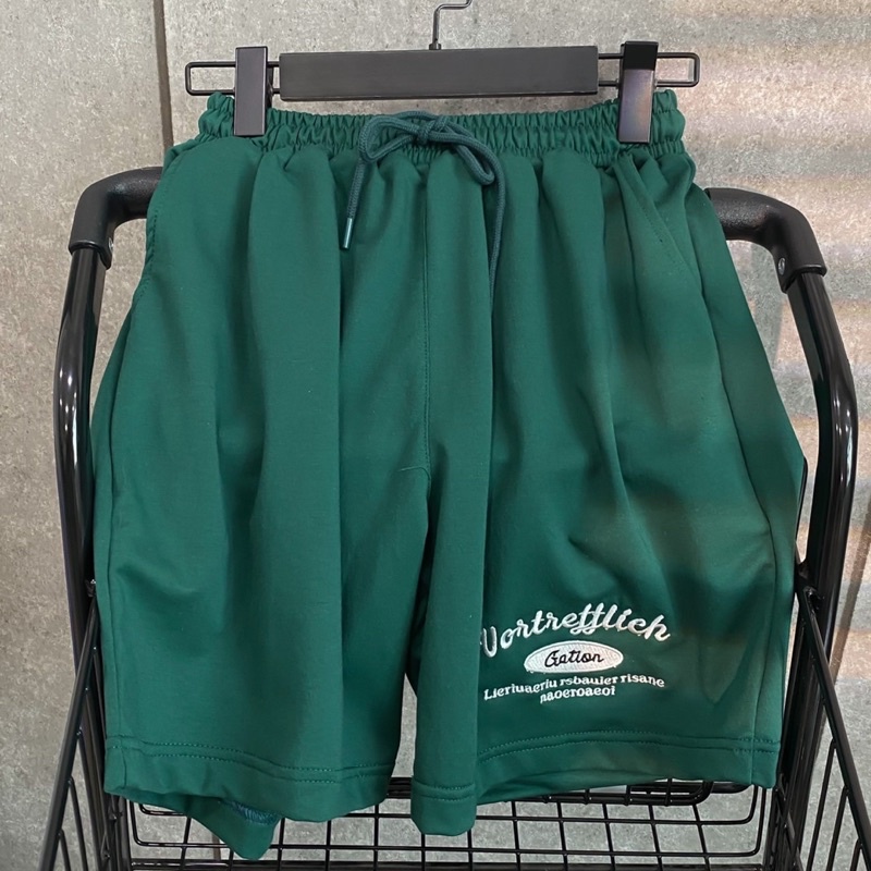 Quần Short Thun Unisex GATION màu ĐEN/XANH LÁ  Nam nữ unisex  Quần thun ngố lưng chun Jaystoree