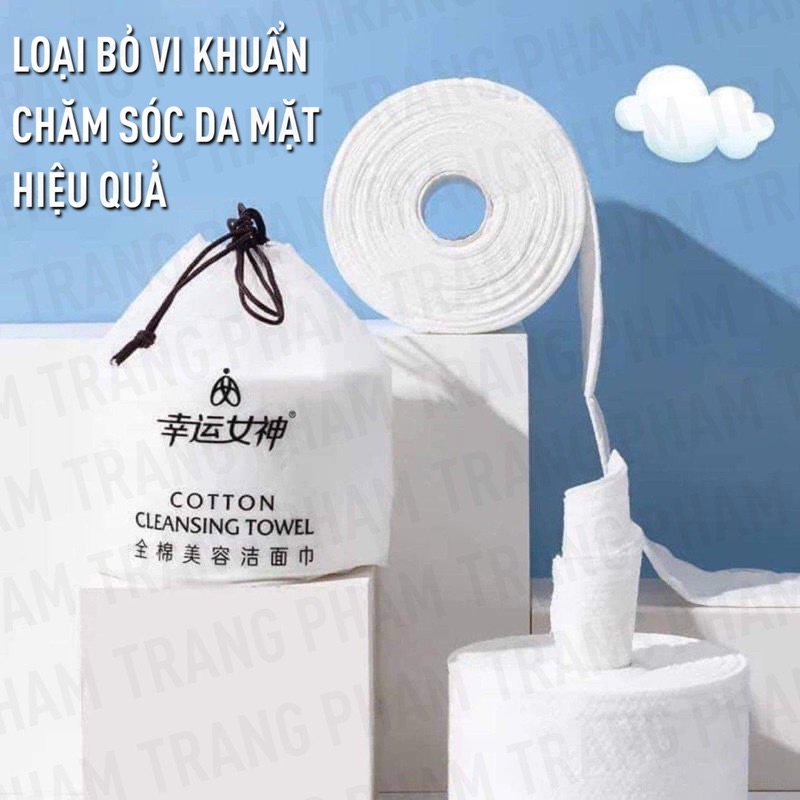 Set 4 Cuộn Khăn Lau Mặt Khô Dùng 1 Lần , Khăn Đa Năng Mềm Mại Lau Ướt, Lau Khô Tẩy Trang Tiện Lợi