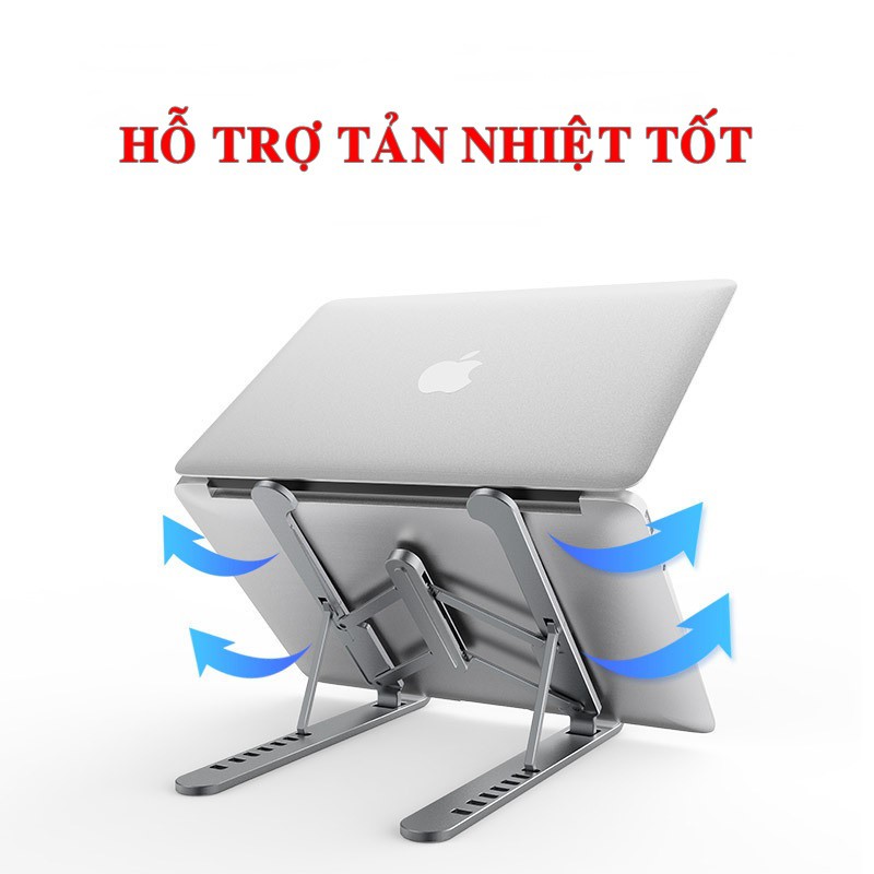 Giá đỡ laptop, thiết kế bằng hợp kim nhôm, hỗ trợ tản nhiệt, có thể gấp gọn, dễ dàng mang theo