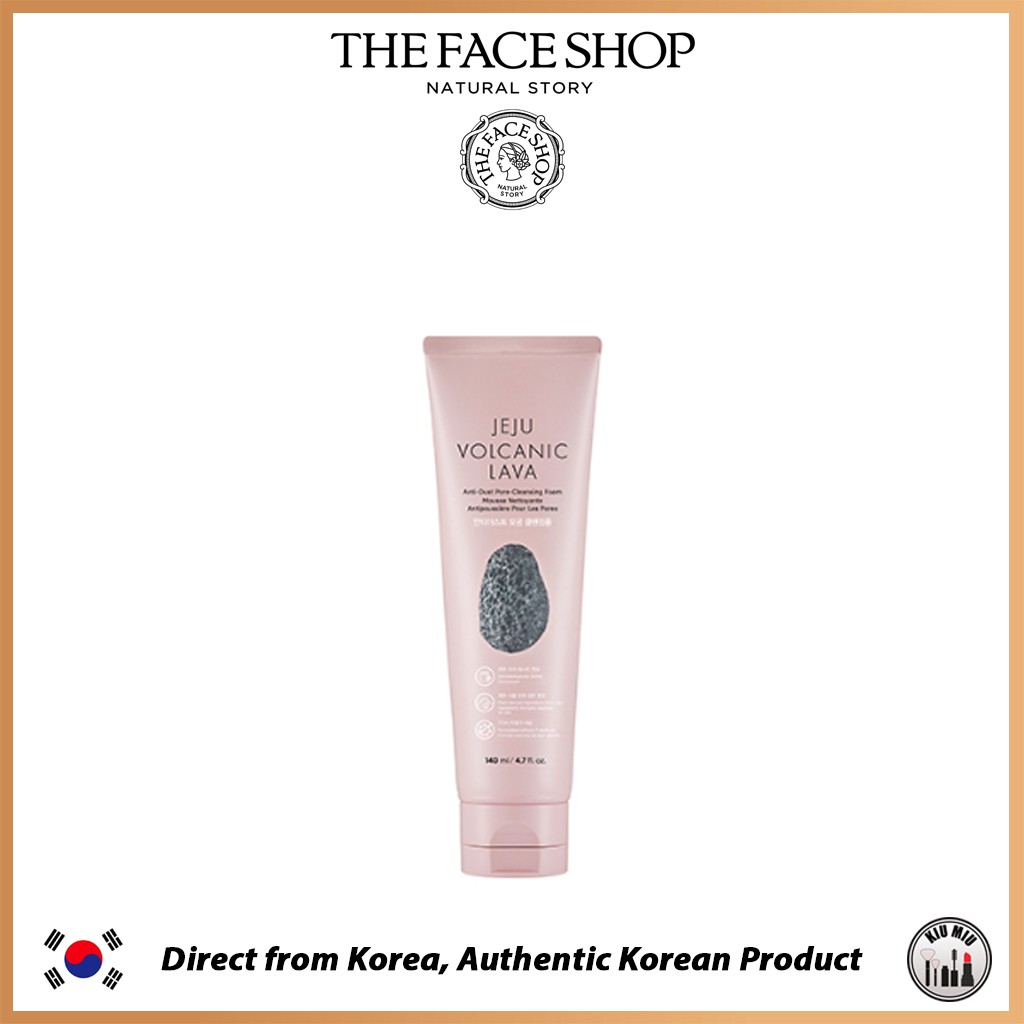 THE FACE SHOP JEJU VOLCANIC LAVA Anti dust Pore-Cleansing Foam 140ml *ORIGINAL KOREA*