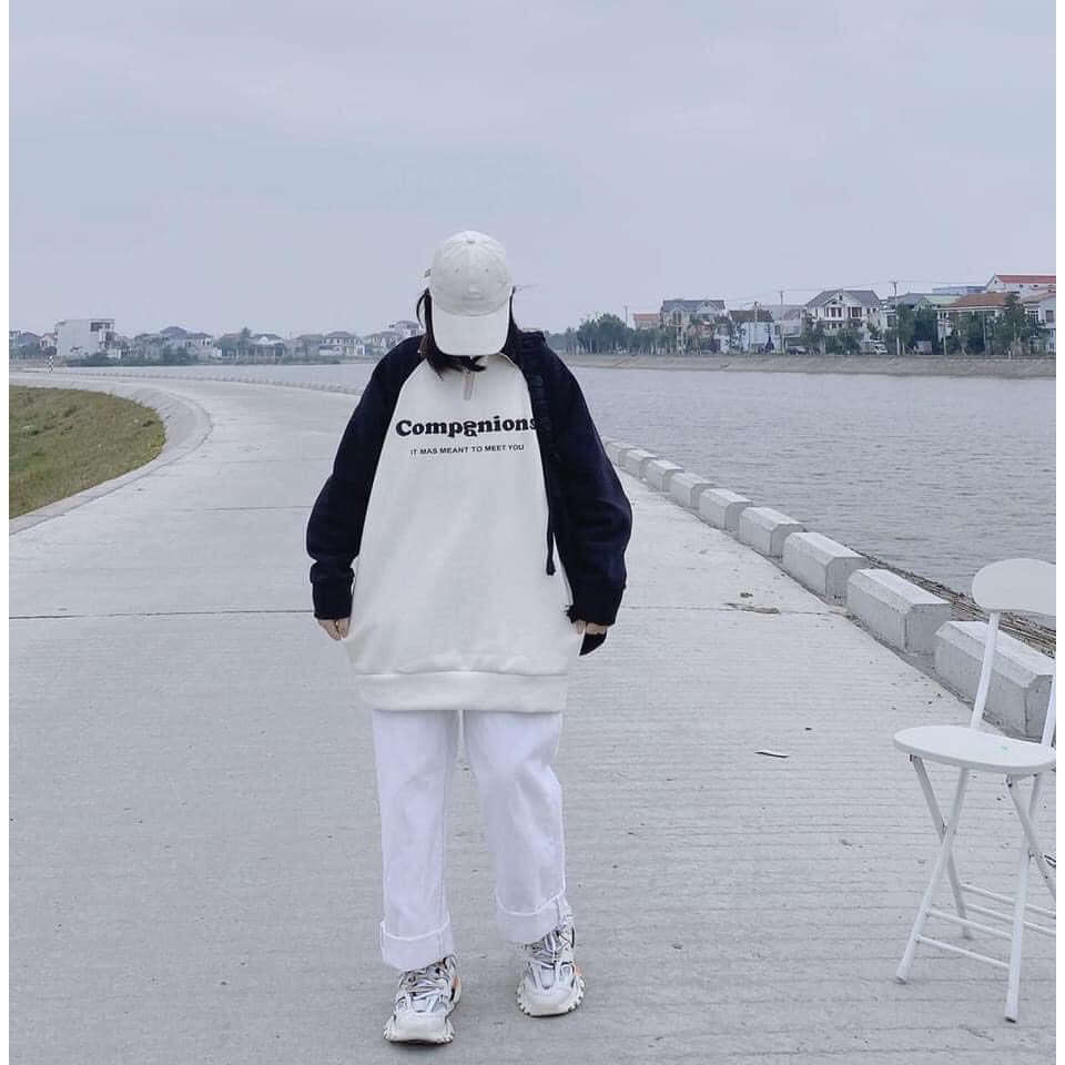 Áo Nỉ PoLo Khoá Cổ Áo Nỉ Nữ Sweater Phối Tay Bồng Cao Cổ Unisex Form Rộng Cá Tính Ulzzang | BigBuy360 - bigbuy360.vn