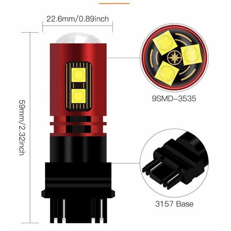 [Mã LIFEAUMAY giảm 10% tối đa 30k đơn 150k] Led Stop Cree XML cao cấp 7443 và 1157 chân gài cho ô tô và xe máy