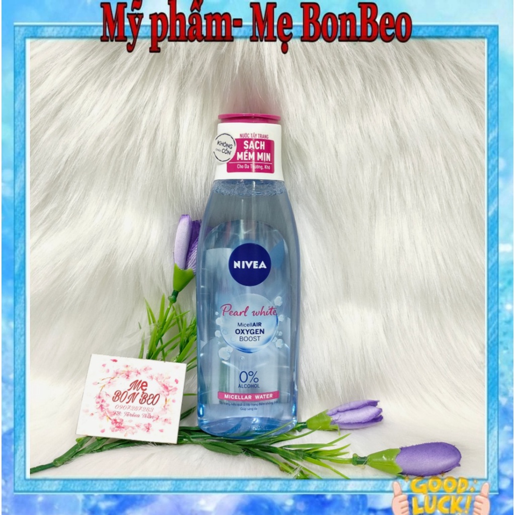 Nước tẩy trang NIVEA làm sáng da Pearl White Micellar Water 200ml