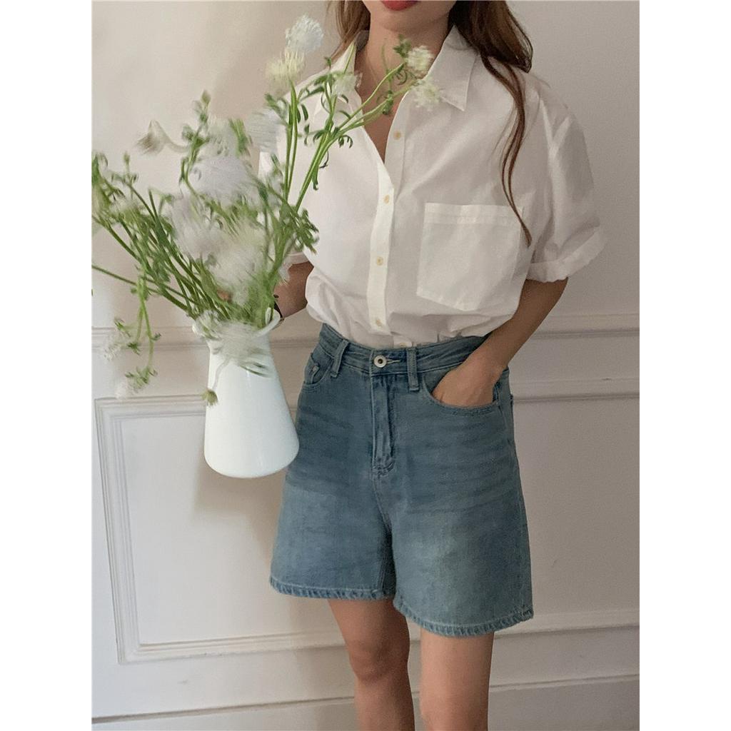 Áo Thun polo Tay Ngắn Màu Trơn Đơn Giản Phong Cách Hàn Quốc 63018 4 Màu Sắc