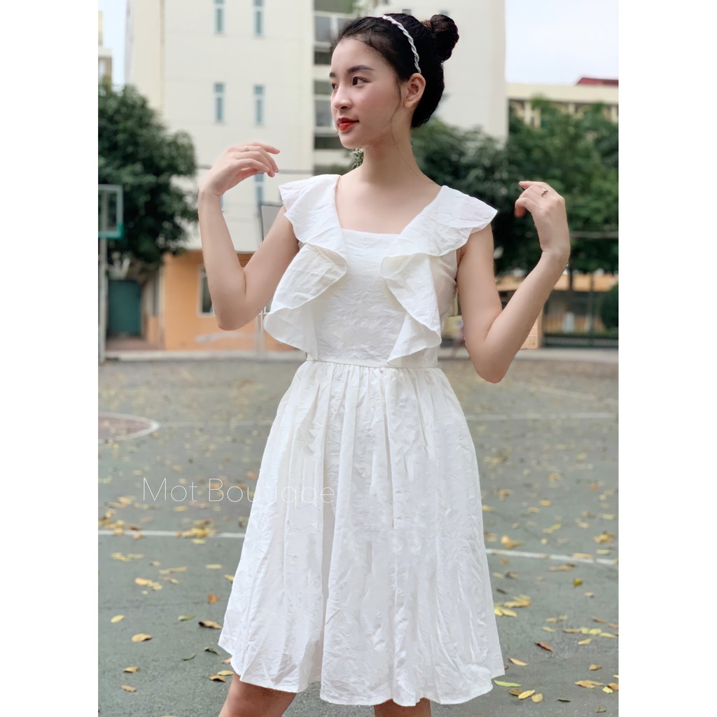 ĐẦM MAXI 🌺Freeship🌺 VÁY MAXI NGẮN HỞ LƯNG MÀU TRẮNG CHẤT POLYESTER LỤA