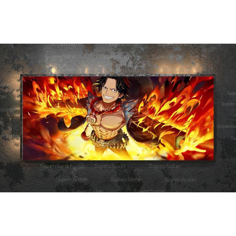 Tranh Vải Bạt Treo Tường In Hình Anime One Piece Luffy Zoro Ace Epic Battle 6 Trang Trí Nhà Cửa
