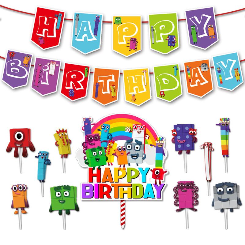 Bộ phụ kiện trang trí tiệc sinh nhật hình khối và chữ số