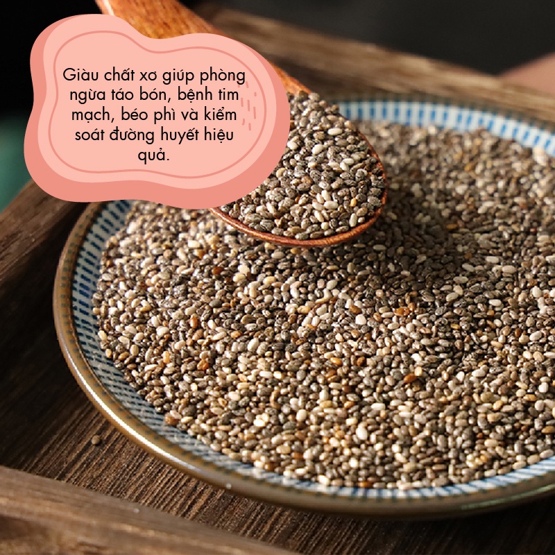 HẠT CHIA SEED TÚI ĐEN giàu chất xơ cho người ăn vặt healthy ăn kiêng lành mạnh ăn chay &amp; mẹ bầu bổ sung chất xơ hiệu quả