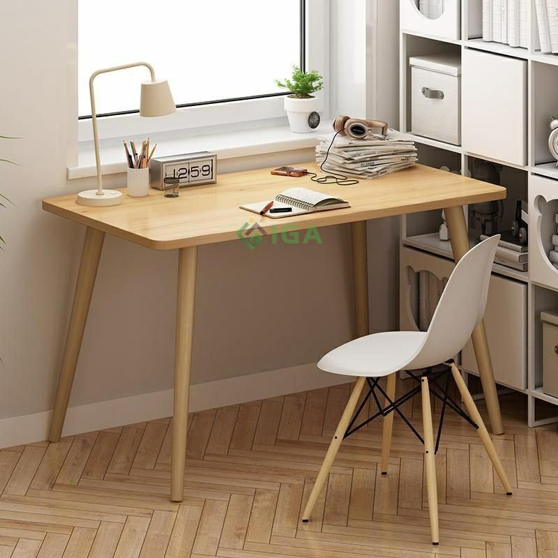 Bàn làm việc chống gù, bàn máy tính học tập kết hợp trang điểm mặt gỗ MDF chân gỗ sồi- GP86