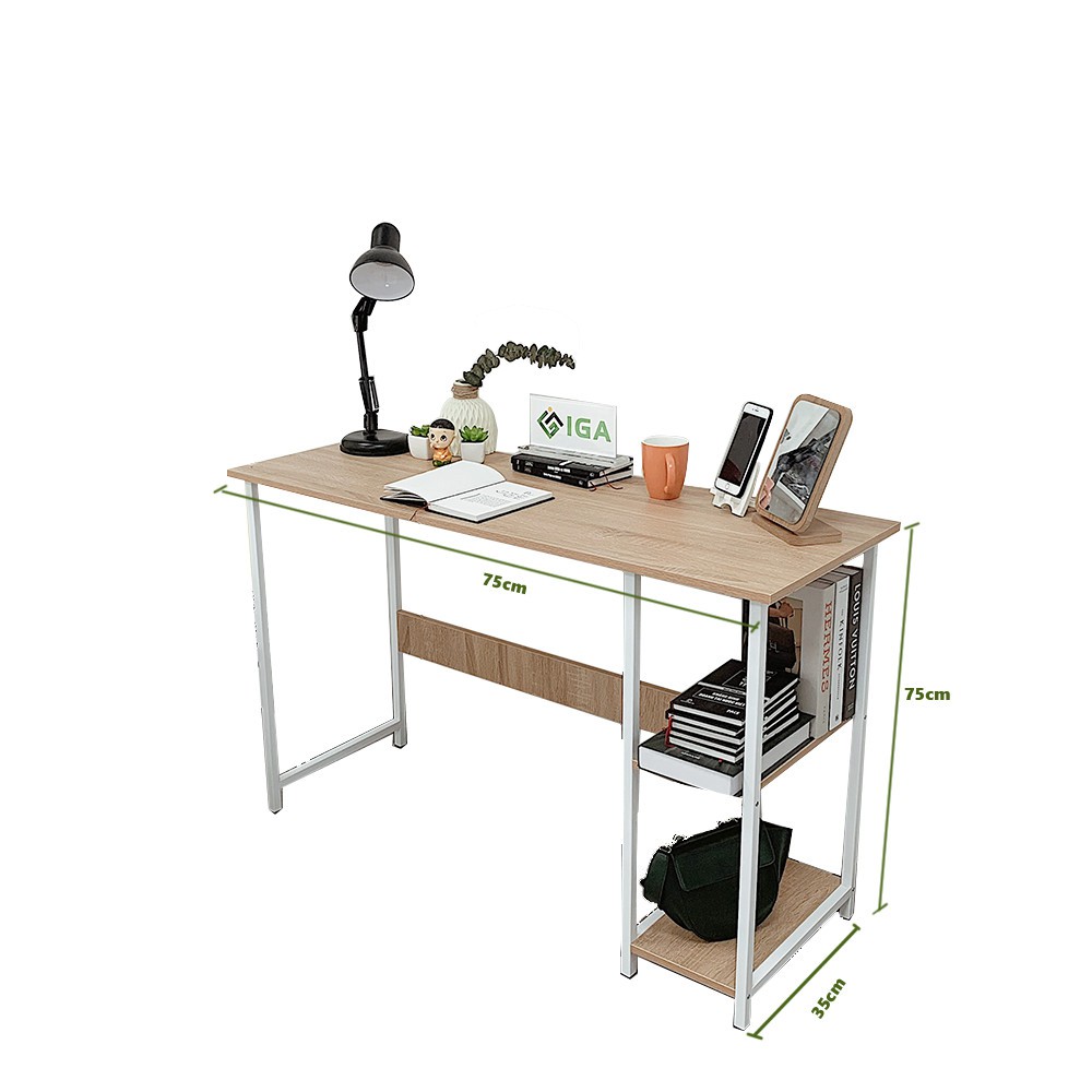 Bàn làm việc kèm kệ sách hiện đại, Bàn làm việc có kệ để máy tính tiện lợi Crop-GM10