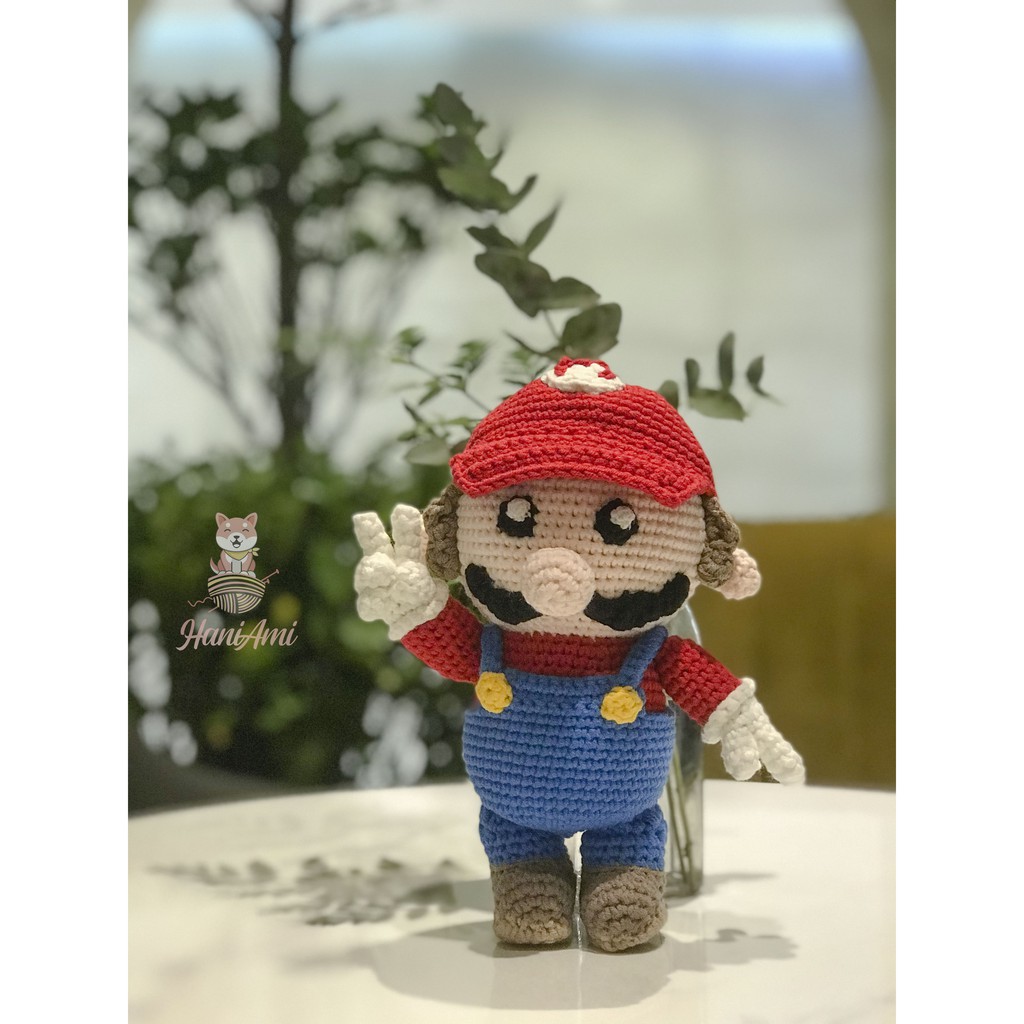 Gấu bông len_Mario