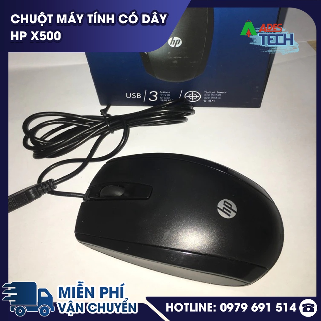 Chuột máy tính có dây HP X500 - Wired Mouse HP X500 - Bảo hành chính hãng