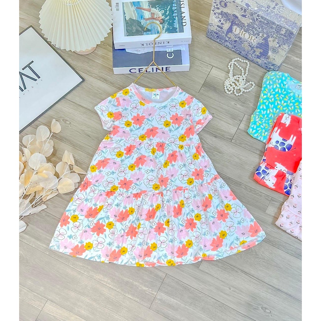 [Rẻ vô địch] Váy đại cotton bozip Lynhkids bé gái siêu xinh từ 19-35kg