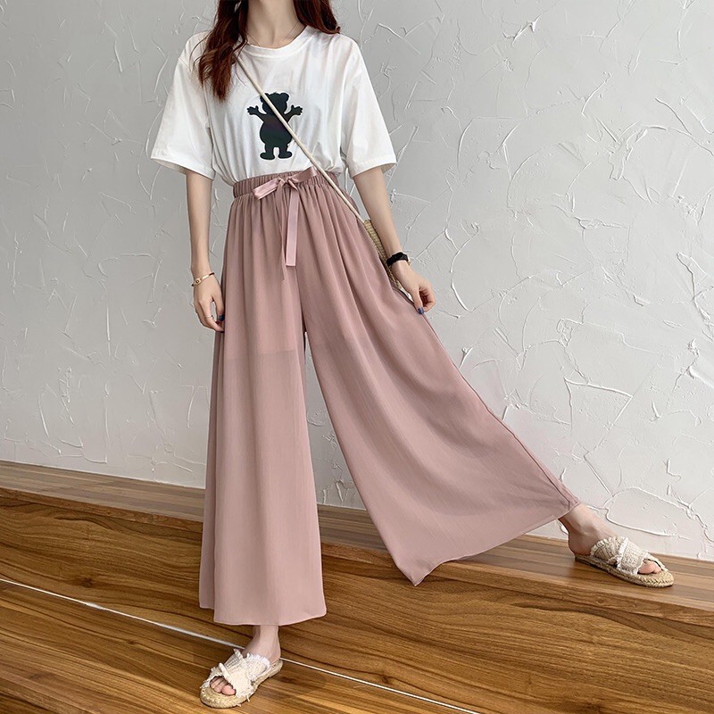 QUẦN CULOTTES VOAN ỐNG RỘNG