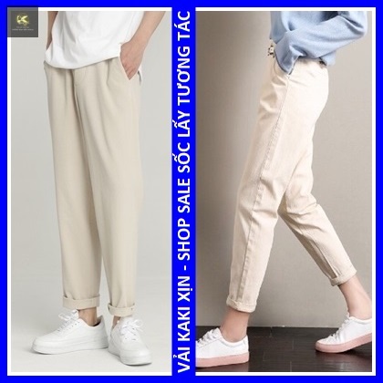 Quần kaki unisex cạp chun co giãn KOALA, Quần baggy kaki nam nữ - BAGY07