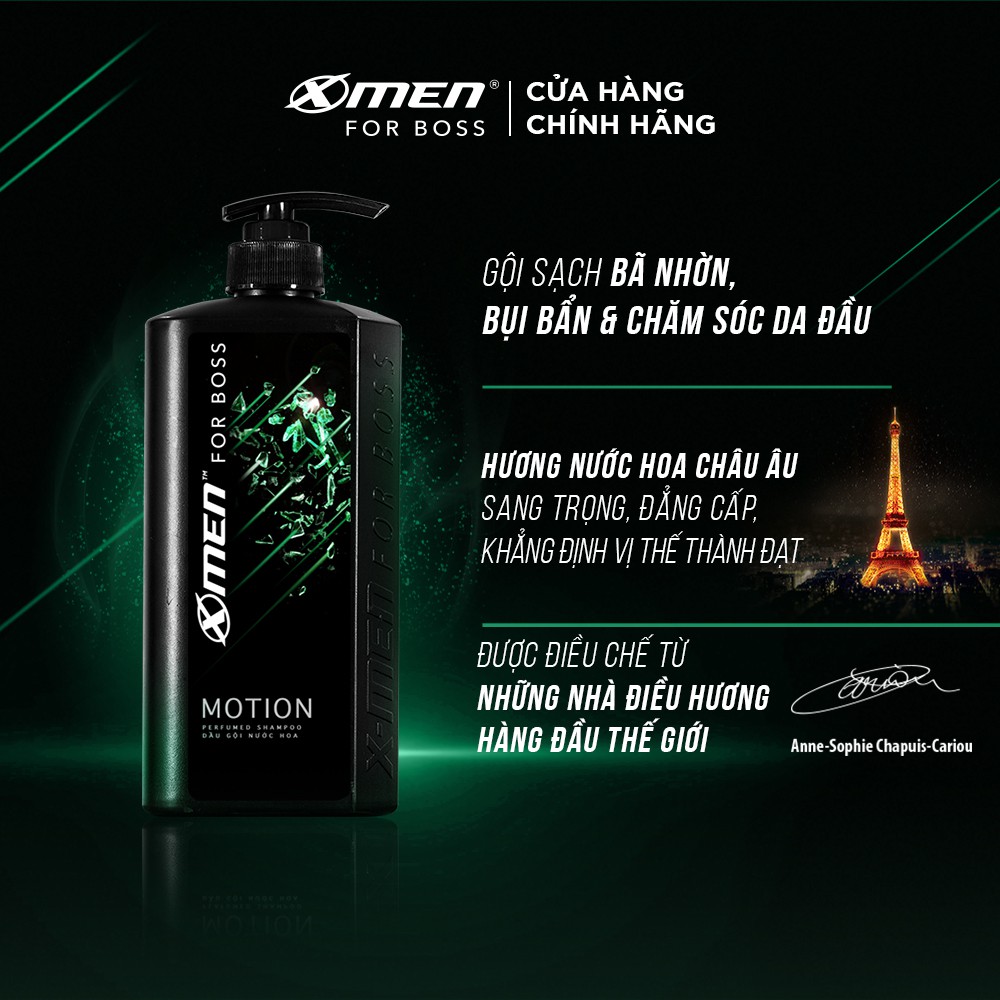 Combo Dầu gội nước hoa 650g + Sữa tắm nước hoa X-Men for Boss Motion 650g