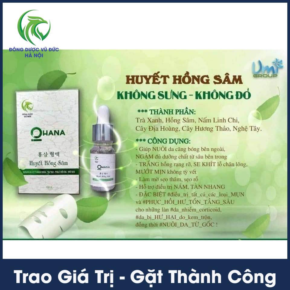 Serum Huyết Hồng Sâm💖FREE SHIP💖Làm Mờ Sẹo Thâm, Sẹo Rỗ, Hỗ Trợ Điều Trị Nấm, Tàn Nhang - Đông Dược Vũ Đức HN