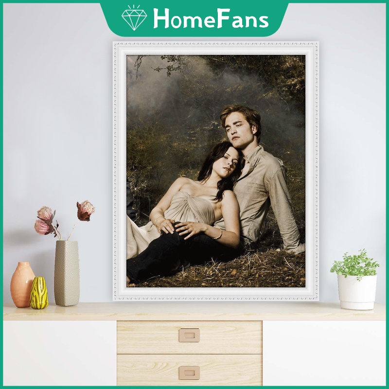 Bộ Tranh Đính Đá 5D Tự Làm Hình Kristen Stewart Và Robert Pattinson Trang Trí Nhà Cửa 40x50cm