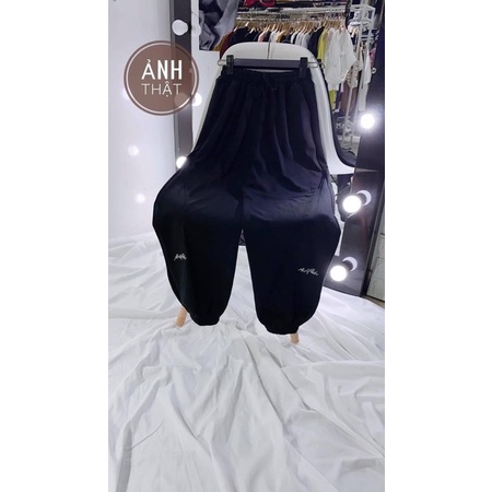 [SIEU SALE] Quần bom chun ống thêu chữ-quần joger nỉ siêu dày đẹp (kèm ảnh thật)