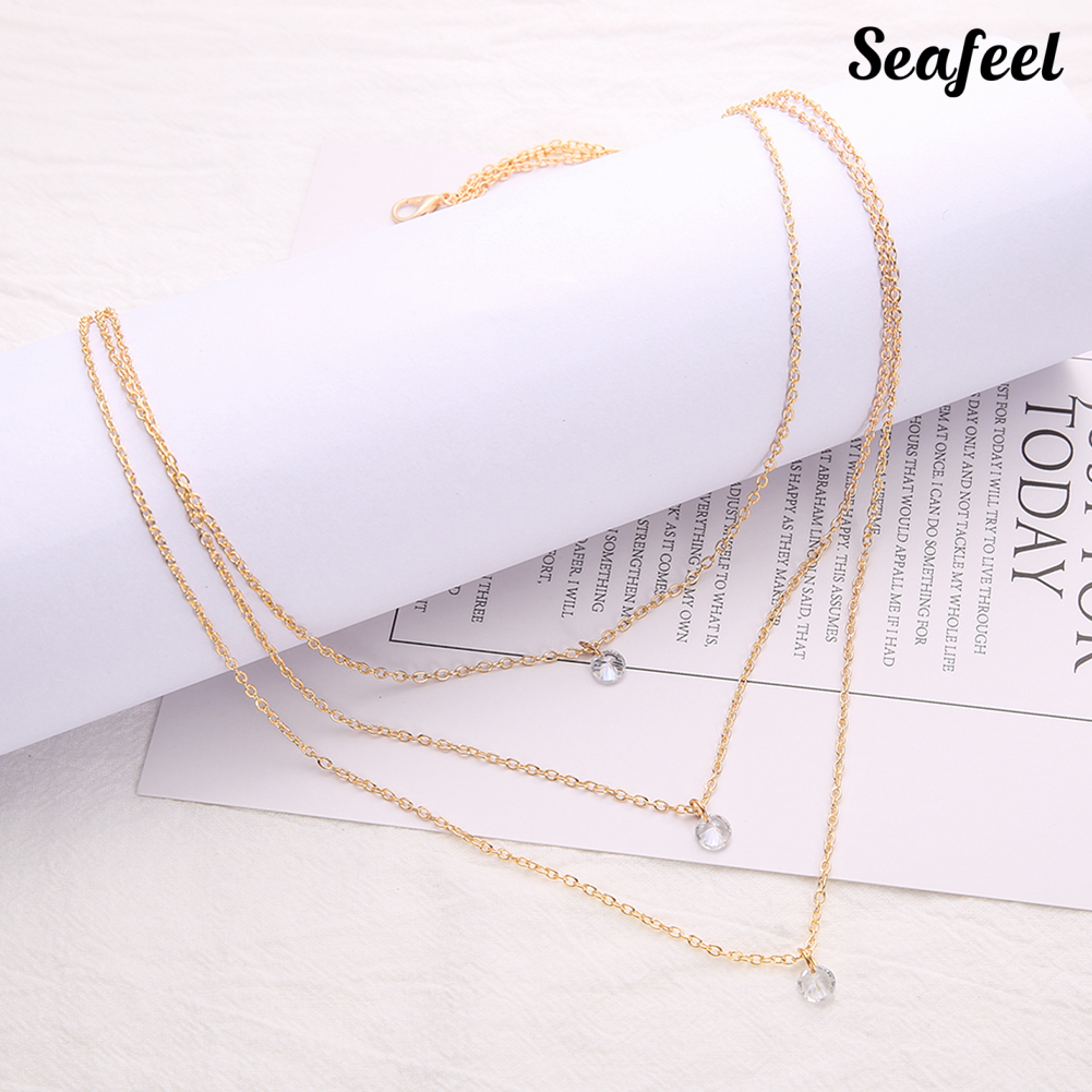 SF Vòng Cổ Choker Nhiều Lớp Đính Đá Thời Trang Cho Nữ