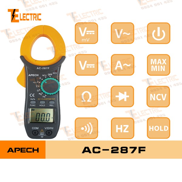 APECH AC - 287F Ampe Kìm Đo Điện Đo Tần Số Đo Dòng Điện AC 400A Apech AC 287F
