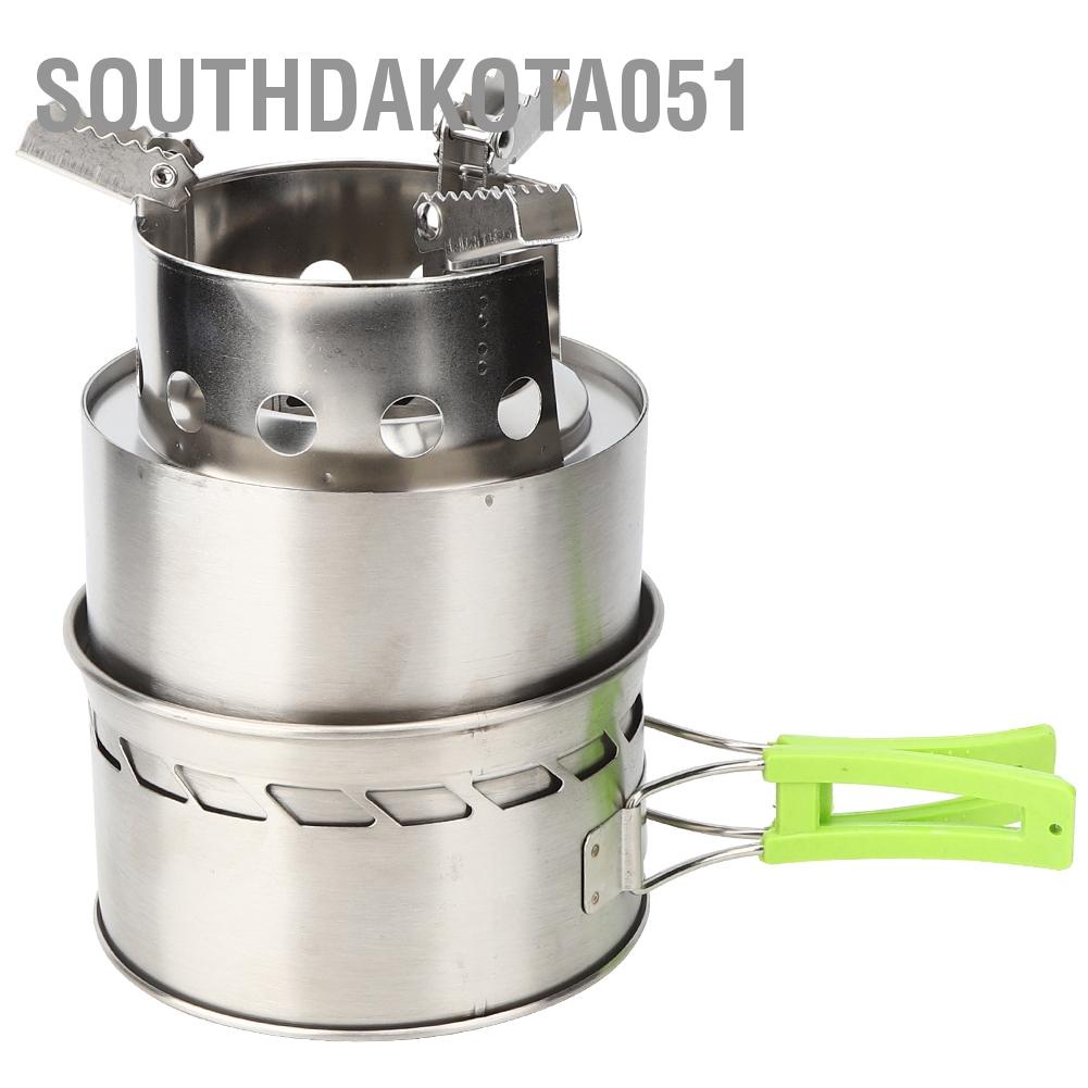 [Hàng Sẵn] Bếp Củi Di Động cắm trại ngoài trời chống gió Dùng Nấu ăn bằng thép không gỉ【Southdakota051】