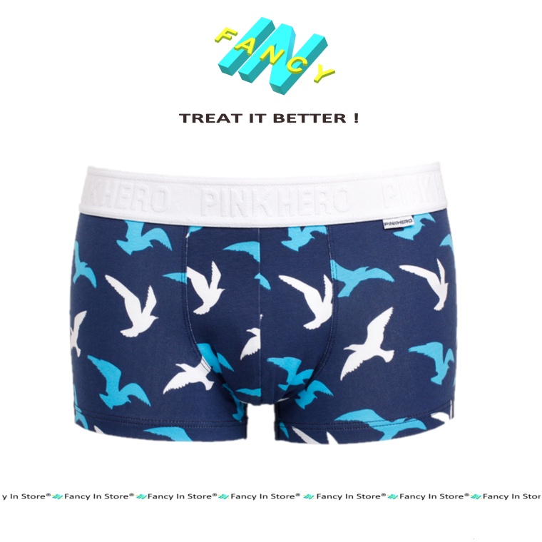 Quần Sịp Nam Cotton PINK HERO Cotton Siêu Mát, Sịp Boxer Hoạ Tiết Thời Trang Fancy In - bx011