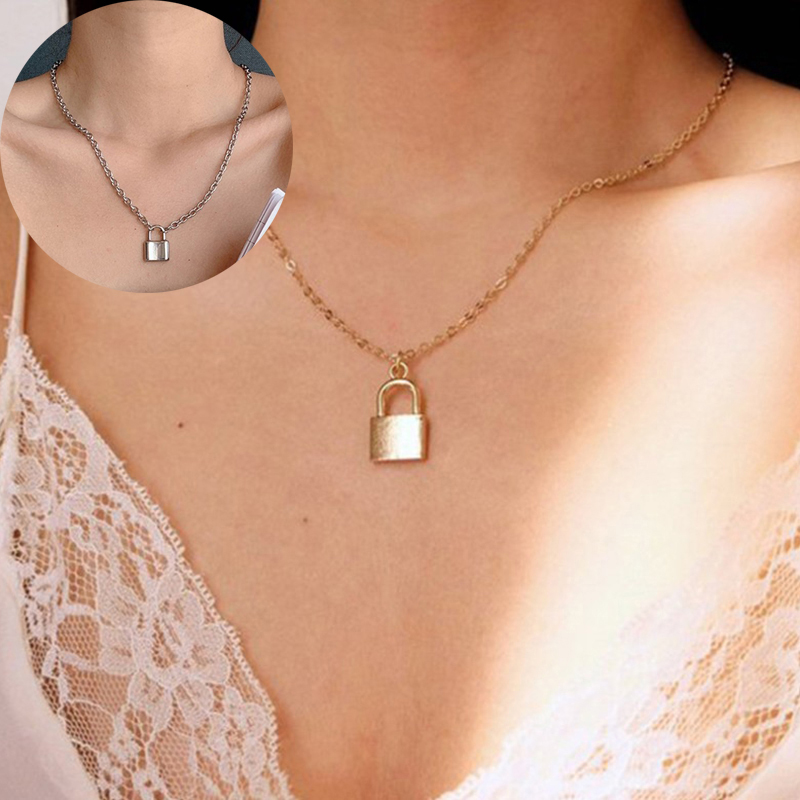 Vòng Cổ Hợp Kim Mặt Ổ Khóa Thời Trang Cho Nữ
