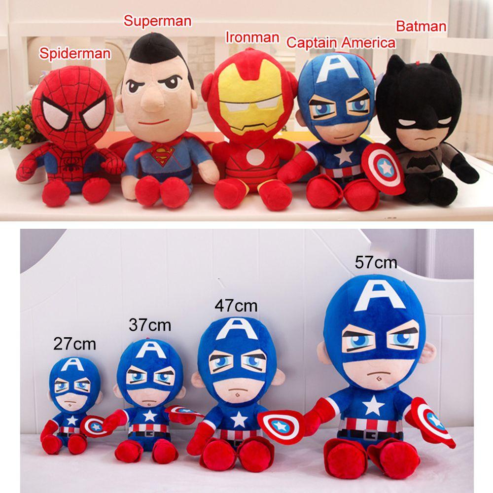 Búp Bê Nhồi Bông Hình Captain America 27cm Màu Cầu Vồng